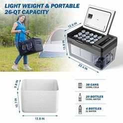 Promo ???? 12 Volt Refrigerator, 26 Quart / 25L Portable Refrigerator Freezer, -7.6℉ To 50℉, Car Fridge With 12/24V DC Cord And 110V AC Adapter, Electric Cooler For Camping, Road Trip, RV, Vehicle, Truck, Van, Outdoor And Home ???? -Car Seat Covers shop 51LwL0tFnrL