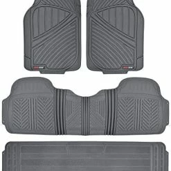 Discount ???? 3-Row Heavy Duty Rubber Floor Mats & Liners For Car SUV Van, Front 2nd & 3rd Row Durable Polymerized Latex Full Interior Protection, Extra-High Ridgeline Design, Black ???? -Car Seat Covers shop 51MMF9SYGTL. AC