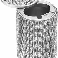 Discount ???? Bling Ashtray For Car, Portable Car Ashtray With Lid, Smokeless Ashtray Detachable Car Cigarette Ashtray, Mini Car Trash Crystal Diamond Car Ashtray For Cup Holder Home Office Travel (Silver) ???? -Car Seat Covers shop 51MP5JS9rcL. AC