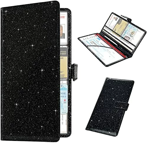 Cheapest ???? Car Registration And Insurance Holder, Leather Glove Box Organizer Cool Car Accessories, Car Document Holder For Cards, Driver's License And Essential Document, Black Glitte ???? 6 Cheapest ???? Car Registration And Insurance Holder, Leather Glove Box Organizer Cool Car Accessories, Car Document Holder For Cards, Driver's License And Essential Document, Black Glitte ???? - Image 4