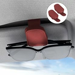 Deals ???? 2 Pieces Sunglass Holder For Car Visor, Magnetic Leather Eyeglass Hanger Clip For Car, Car Visor Accessories (Black) ???? -Car Seat Covers shop 51MicCe0F4L. AC