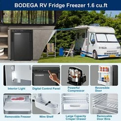 Coupon ???? 【Upgraded】BODEGA 12 Volt Refrigerator, RV Refrigerator WIFI APP Control , 45L(1.6cu.ft) RV Fridge And Freezer, 12 Volt Car Refrigerator With Lock, (-4℉-46℉) Travel Refrigerator Fridge For Truck, RV, Camping, Travel - 12/24V DC ???? -Car Seat Covers shop 51NHSnsUdKL