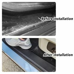 Flash Sale ⌛ 4PCS Car Door Sill Protector,Carbon Fiber Sport Threshold Anti-Scratch Sticker Door Edge Protection Decorate,Interior Accessories Self-Adhesive Anti-Scratch Waterpoor (Carbon Fiber) ???? -Car Seat Covers shop 51NSH9pezHL