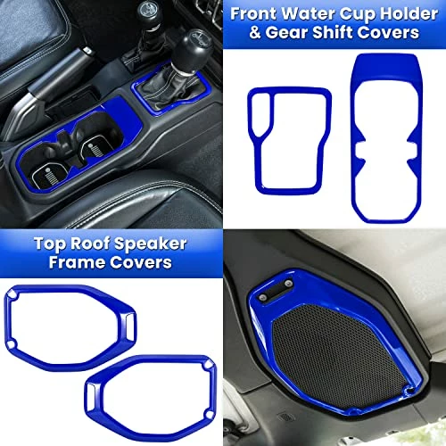 Discount ???? 23PCS Full Set Interior Decoration Trim Kit For Jeep Wrangler JL JLU Gladiator JT 2018-2022 Steering Wheel Door Handle Air Conditioning Vent Cup Holder Reading Light Headlight Switch Gear Cover (Blue) ???? 5 Discount ???? 23PCS Full Set Interior Decoration Trim Kit For Jeep Wrangler JL JLU Gladiator JT 2018-2022 Steering Wheel Door Handle Air Conditioning Vent Cup Holder Reading Light Headlight Switch Gear Cover (Blue) ???? - Image 3