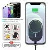 Best deal ???? Magnetic Wireless Car Charger, 15W Fast Compatible With MagSafe Car Mount Charger, Fits All IPhone 14/13/12 Series, Fits Windshield Dashboard Air Vent (Charging Mount) ❤️