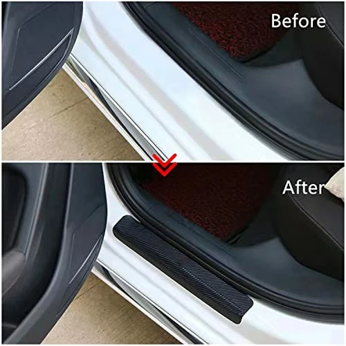 Wholesale ???? Grafken 4PCS Car Door Sill Welcome Pedal, Carbon Fiber Vinyl Wrap Tape Film, Universal Threshold Anti-Scratch Sticker Door Edge Protection Silver ???? 7 Wholesale ???? Grafken 4PCS Car Door Sill Welcome Pedal, Carbon Fiber Vinyl Wrap Tape Film, Universal Threshold Anti-Scratch Sticker Door Edge Protection Silver ???? - Image 5