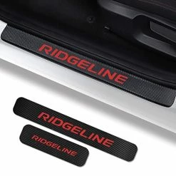 Best Pirce ???? 4Pcs Car Door Sill Protector For Honda Ridgeline Accessories Fit For Ridgeline 2005-2021, Carbon Fiber Leather Door Sill Sticker,Reflective Automotive Door Entry Guard,Decoration Door Sill Scuff Plate B-blu ????