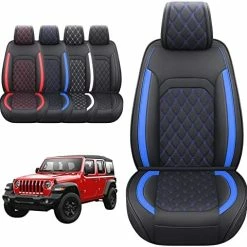 Cheap ???? Jeep Wrangler JK JL 4-Door Seat Covers Full Set Custom Fit 2007-2023 Unlimited X Rubicon 392 Sahara Willys Sport High Altitude 4X4 Truck Pickup Waterproof Leather (Full Set/Black-R) ???? -Car Seat Covers shop 51O5oLsbGrL. AC