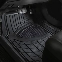 Hot Sale ???? Automotive Floor Mats Black Universal Fit Heavy Duty Rubber Fits Most Cars, SUVs, And Trucks, Full Set Trim To Fit FH Group F11311BLACK ✨ -Car Seat Covers shop 51ODfN9OZwL