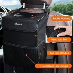 Cheapest ???? Car Trash Can With Lid And Storage Pockets, Leak-Proof Waterproof Car Garbage Can Large Opening, Multipurpose Folding Trash Bin For Ca ???? -Car Seat Covers shop 51OdGOd1dlL