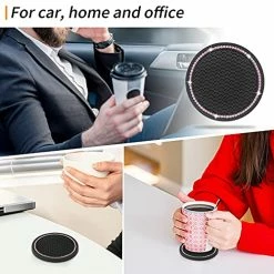 Best deal ❤️ Car Coasters, Senose Bling Car Accessories For ???? Women, Universal 2.75" Anti-Slip Silicone Cup Holder Coasters For Car, Cute Diamond Vehicle Interior Decor (Black Pink/2 Pack) Pink-2 Pc ???? -Car Seat Covers shop 51OiQ8s2U0L