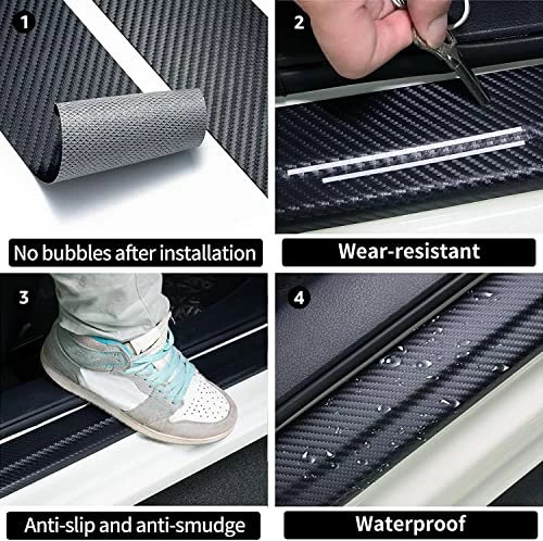 Hot Sale ???? Car Door Sill Protector For Mercedes Benz C E S M Series CLK GLK GL AB AMG GLS GLE AMG, Self-Adhesive Carbon Fiber Tape Anti Scratch Car Door Edge Guards Door Entry Guard Stickers, Inner Accessories Honda-jtd-black-50 ???? 4 Hot Sale ???? Car Door Sill Protector For Mercedes Benz C E S M Series CLK GLK GL AB AMG GLS GLE AMG, Self-Adhesive Carbon Fiber Tape Anti Scratch Car Door Edge Guards Door Entry Guard Stickers, Inner Accessories Honda-jtd-black-50 ???? - Image 2