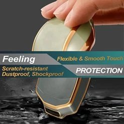 Coupon ⌛ Key Fob Cover Compatible With Chevy Chevrolet Suburban Tahoe GMC Terrain Yukon Yukon XL Smart 6 Buttons TPU Remote Keyless Key Fob Case Protection Shell Accessories, White ✔️ -Car Seat Covers shop 51OyrOVyRcL