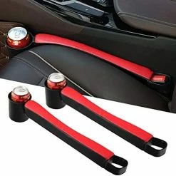 Wholesale ✔️ Supin 2 Prices Car Seat Gap Filler Pad PU Leather Console Side Pocket Organizer And One Cup For Cellphone Wallet Coin Key (Black) ???? -Car Seat Covers shop 51PD fiUWQL. AC
