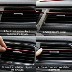 Flash Sale ???? SINGARO 20 Pieces Car Air Conditioner Air Outlet Decorative Strips, Bendable DIY Decorative Strips, Universal For Most Air Outlets, Car Interior Accessories (Red) ???? -Car Seat Covers shop 51PPmCDcXVL