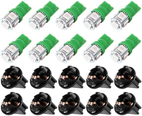 Wholesale ✨ (10) T10 5-5050-SMD PC194 LED Bulb Instrument Panel Cluster Dash Light Twist Lock Socket (white) ???? 10 Wholesale ✨ (10) T10 5-5050-SMD PC194 LED Bulb Instrument Panel Cluster Dash Light Twist Lock Socket (white) ???? - Image 8