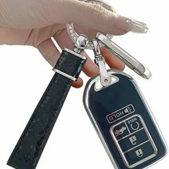 Cheap ???? Key Fob Cover ，Two Different Materials Keychain Accessories，5 Colors TPU Key Cover .for Honda Accord Civic Etc Smart Key 。 (White-A) ❤️ -Car Seat Covers shop 51Pdu9eL eL. AC