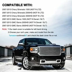 Cheap ???? Dash Cover Custom Fit For Chevy Chevrolet Silverado 1500 LT/WT 2007-2013 2500 HD / 3500 HD 2007-2013, GMC Sierra 2007-2013 .Dashboard Cover Pad Carpet (08-13, Black) Y74 ????