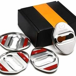 Coupon ???? Stainless Steel Car Door Lock Latches Cover Protector For For Mazda 3,6, Miata MX-5 CX-3,CX-5,CX-9 Car, 3M Adhesive Backing（ Pack Of 4） (Red) ✔️ -Car Seat Covers shop 51QVAoAy8ML. AC