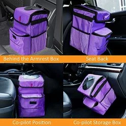 Promo ❤️ Car Trash Can Foldable Garbage Bin Leakproof 3 Gallons Purple ???? -Car Seat Covers shop 51RLLnpBsaS