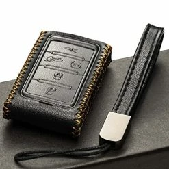 Coupon ???? Vitodeco Genuine Leather Smart Key Fob Case Compatible With Jeep Wagoneer, Jeep Grand Wagoneer, Jeep Grand Cherokee 2022 (5-Button, Black) ???? -Car Seat Covers shop 51RXWVyzu9L