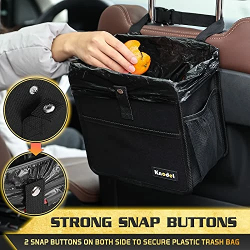 Coupon ???? K KNODEL Car Trash Can, Foldable Trash Can For Car, Multifunctional Car Storage Bag, Auto Garbage & Car Trash Bin With Big Opening (Medium, Black) ???? 4 Coupon ???? K KNODEL Car Trash Can, Foldable Trash Can For Car, Multifunctional Car Storage Bag, Auto Garbage & Car Trash Bin With Big Opening (Medium, Black) ???? - Image 2