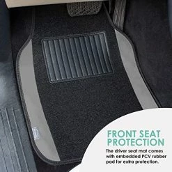 Hot Sale ???? 14407GRAY Universal Fit Premium Carpet Gray Automotive Floor Mats Fits Most Cars, SUVs, And Trucks With Driver Heel Pad, Full Set ???? -Car Seat Covers shop 51S3opRsodL