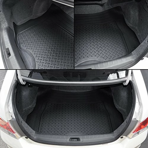 New ???? FlexTough Performance All Weather Rubber Car Floor Mats With Cargo Liner - Full Set Front & Rear Floor Mats For Cars Truck SUV, Automotive Floor Mats (Black) ???? 7 New ???? FlexTough Performance All Weather Rubber Car Floor Mats With Cargo Liner - Full Set Front & Rear Floor Mats For Cars Truck SUV, Automotive Floor Mats (Black) ???? - Image 5