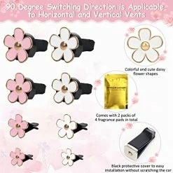 Flash Sale ???? 8 Pieces Daisy Air Vent Clips, Anglecai Flower Car Air Fresheners Vent Clip For Car, 2 Colors In 4 Sizes Cute Air Conditioning Outlet Clip Car Interior Daisy Car Decor Charm Accessories(Pink, White) ⌛ -Car Seat Covers shop 51SB8CvodmL