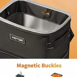 Best Sale ⌛ Car Trash Can With Lid And Storage Pockets, 100% Leak-Proof Car Organizer, Waterproof Car Garbage Can, Multipurpose Trash Bin For Car - Black ????