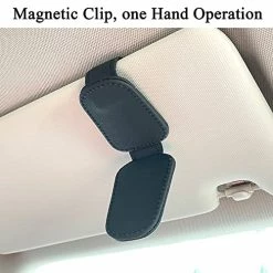 New ???? KIWEN ???? Sunglasses Holders For Car Sun Visor, Magnetic Leather Glasses Eyeglass Hanger Clip For Car, Ticket Card Clip Eyeglasses Mount, Car Visor Accessories(Black) ⭐ -Car Seat Covers shop 51Su2so5hHL