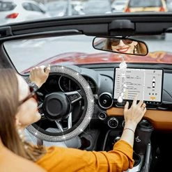 Best Pirce ???? Bling Car Seat Covers Protectors For ???? Women ???? Girls Diamond Seat Covers White Bling Rhinestone Steering Wheel Cover Car Rear View Mirror Charms Bling Car Accessories Fit Most Car Interior Decor ???? -Car Seat Covers shop 51SyA90osoL