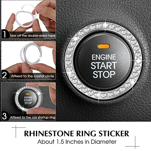 Brand new ???? 10 Pieces Bling Car Accessories Set Steering Wheel Cover Seat Belt Pads Center Console Pad Car Cup Ring Sticker Handbrake Cover Shift Gear Cover Mirror Hanging Accessories For Car Decor ???? 6 Brand new ???? 10 Pieces Bling Car Accessories Set Steering Wheel Cover Seat Belt Pads Center Console Pad Car Cup Ring Sticker Handbrake Cover Shift Gear Cover Mirror Hanging Accessories For Car Decor ???? - Image 4