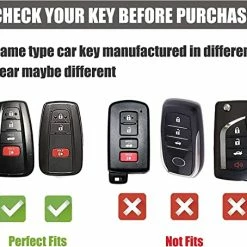 Cheapest ???? Gematay For Toyota Key Fob Cover With Lanyard, Car Key Case Protection For 2018-2022 Camry RAV4 Highlander Avalon C-HR Prius Corolla GT86 Smart Key Holder For Chevy B 4 Button ????