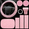 Buy ⭐ 9 Pcs Bling Car Accessories Set For ???? Women, Diamond Steering Wheel Cover, Rhinestone Center Console Pad Seat Safety Belt Pad Handbrake Cover Gear Shift Stick Protector Car Emblem Ring(Pink) ⭐ 1 Buy ⭐ 9 Pcs Bling Car Accessories Set For ???? Women, Diamond Steering Wheel Cover, Rhinestone Center Console Pad Seat Safety Belt Pad Handbrake Cover Gear Shift Stick Protector Car Emblem Ring(Pink) ⭐ -Car Seat Covers shop 51U5PUMNccL