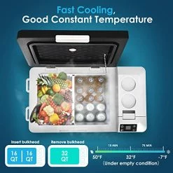 New ???? 12 Volt Refrigerator, 32 Quart Portable Freezer, Dual Zone Car Fridge, -7.6℉~50℉ Electric Compressor Cooler With 12/24V DC & 100-240V AC For Camping, Vehicles, Travel, RV, Truck, Outdoor ???? -Car Seat Covers shop 51U7t40mtwL