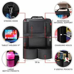 Flash Sale ✨ Backseat Car Organizer, Kick Mats Back Seat Protector With Touch Screen Tablet Holder, Car Back Seat Organizer For Kids, Car Travel Accessories, Kick Mat With 9 Storage Pockets 2 Pack Gray (2pack) ❤️ -Car Seat Covers shop 51UcI6IRowL