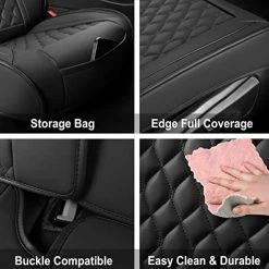 Cheap ???? Car Seat Covers Full Set,Universal Fit For Most Cars,SUV,Sedans And Pick-up Trucks,Automotive Vehicle Faux Leather Cushion Covers For 5 Passenger Cars(Full Set,Black) ???? -Car Seat Covers shop 51UchgFD2ZL