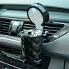 Outlet ???? Auto Car Ashtray Portable With Blue LED Light Ashtray Smokeless Smoking Stand Cylinder Cup Holder (Black) ⭐