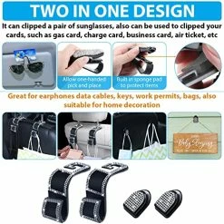 Discount ???? 19 Pcs Bling Car Accessories Set, Bling Seat Belt Covers, Bling Handbrake Cover, Bling Dual USB Car Charger, Bling Car Shift Gear Cover, Bling Car Cup Mats, Glasses Holders Start Button Ring (White) ???? -Car Seat Covers shop 51VVXW00wgL
