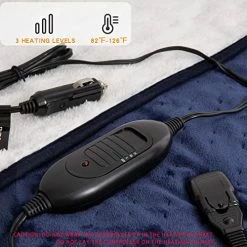 Best reviews of ???? Machine Washable Electric Car Blanket 12 Volt Heated Travel Blanket Flannel Heating Throw For Car Truck SUV Van 40x55” With Controller 3 Heating Level Navy Blue ???? -Car Seat Covers shop 51Vpilml1FL