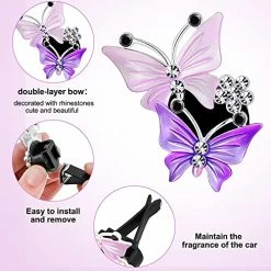 Top 10 ⌛ 4 Pieces Car Aromatherapy Vent Clips Dual Butterfly Car Air Vent Freshener Perfume Clip Aroma Diffuser Decoration, Pink And Purpl ???? -Car Seat Covers shop 51VuH6lMX5S