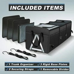 Flash Sale ✨ Sturdy Car Trunk Organizer With Premium Insulation Cooler Bag, Heavy Duty Collapsible Trunk Storage Organizer For Car, SUV, Truck, Or Van (3 Compartments, Black) ???? -Car Seat Covers shop 51WJ3u1Z1OL