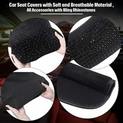 Promo ⌛ Frienda 13 Pack Bling Car Seat Covers Set Car Diamond Accessories Rhinestone Crystal Steering Wheel Cover, Bling Velvet Breathable Seat Cover, Glitter Center Console Pad Universal Car Interior White ???? 16 Promo ⌛ Frienda 13 Pack Bling Car Seat Covers Set Car Diamond Accessories Rhinestone Crystal Steering Wheel Cover, Bling Velvet Breathable Seat Cover, Glitter Center Console Pad Universal Car Interior White ???? -Car Seat Covers shop 51WO62ZpEZL