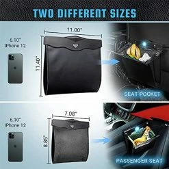 Cheapest ???? Car Trash Bag, Superior PU Leather With LED Light And Magnet Closure Design, Bundle With Tissue Box And 30 Disposable Inner Garbage Bags, Waterproof Vehicle Rubbish Container Garbage Can Brown ???? -Car Seat Covers shop 51WfZAjJSlL