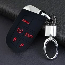 Hot Sale ???? GLAHORSE Rubber Smart 5 Buttons Key Cover Fob Case Shell Keyless Protector Jacket Glove Holder For Challenger Charger 392 Scat Pack (for Dodge) (for 392 Scat Pack-Black、) ???? -Car Seat Covers shop 51Wl1bMwUBL