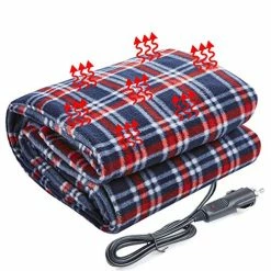 Brand new ???? Heated Blanket, Big Ant Electric Blanket Throw 58.3"x 41.76", Car Electric Blanket Fast Heating, UL Certification, Overheating Protection, Fleece Heating Blanket (Blue And Red Plaid) ????