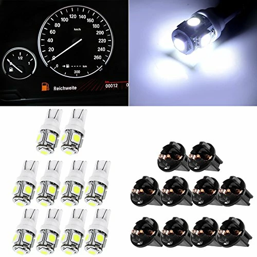 Wholesale ✨ (10) T10 5-5050-SMD PC194 LED Bulb Instrument Panel Cluster Dash Light Twist Lock Socket (white) ???? 4 Wholesale ✨ (10) T10 5-5050-SMD PC194 LED Bulb Instrument Panel Cluster Dash Light Twist Lock Socket (white) ???? - Image 2