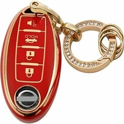 Cheapest ???? For Nissan Key Fob Cover 5Buttons TPU Protection Car Key Case Shell With Fashion Gold Bling Keychain Compatible With Nissan Altima Maxima Murano Rogue Sentra 370z Pathfinder White Black 4 Buttons ⭐ -Car Seat Covers shop 51XMdQ3loCL. AC