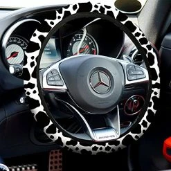Brand new ???? Cow Print Car Accessories Car Seat Cover For ???? Women Men Cow Rubber Steering Wheel Cover Car Cup Holders Keyring Armrest Pad Seat Belt Pads Wrist Strap For Most Car, SUV() Patchwork Patt ???? -Car Seat Covers shop 51XqTg2ZBXS
